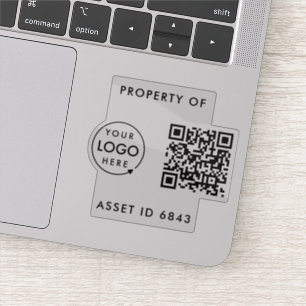 Asset ID Property of Company QR Code Business Logo
