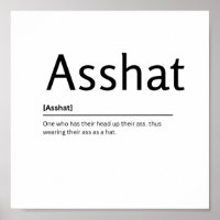 Asshat Dictionary Definition Funny Quote Art Print
