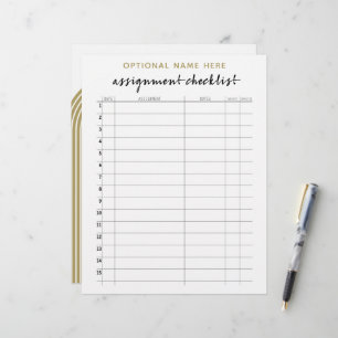 Assignment Checklist for Student boho arch pattern Custom Letterhead