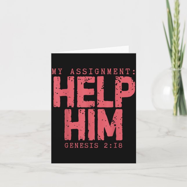 Assignment Help Genesis 2_18 Christian Faith Card (Front)