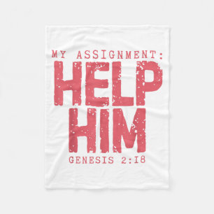 Assignment Help Genesis 2_18 Christian Faith Fleece Blanket