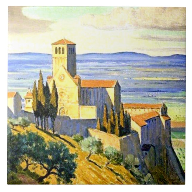 Assisi, Italy - fine art painting Tile (Front)