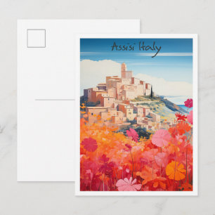 Assisi Italy Travel City Aesthetic Postcard