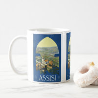 Assisi Italy Vintage Travel Art Francesco Basilica