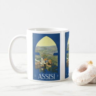 Assisi Italy Vintage Travel Art Francesco Basilica Coffee Mug