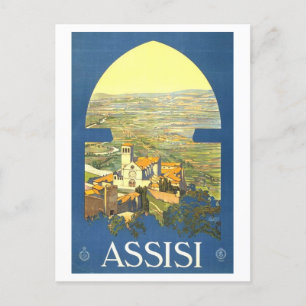 Assisi Italy Vintage Travel Poster Postcard