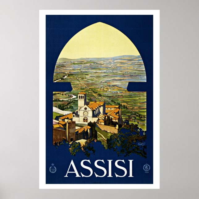 Assisi  Italy - Vintage Travel Posters (Front)