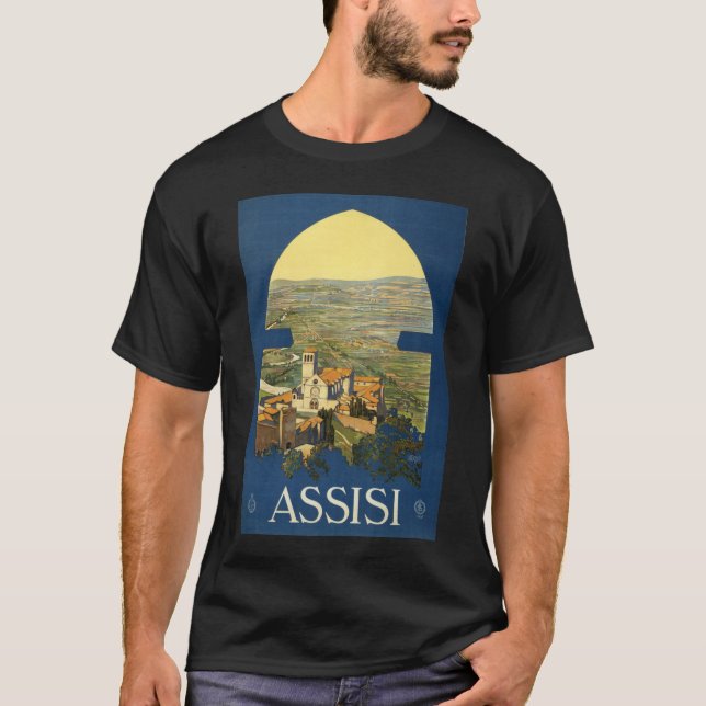 Assisi Travel Poster T-Shirt (Front)