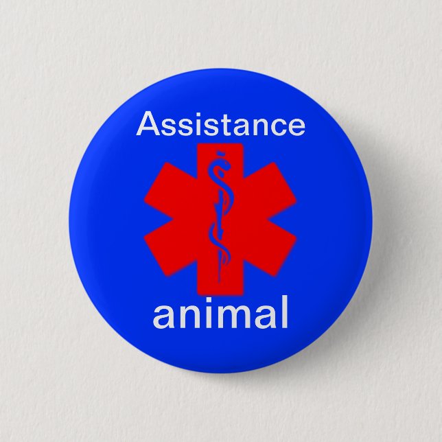 assistance animal medical alert symbol pin (Front)