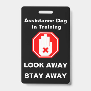 Assistance Dog in Training ID Tag Badge