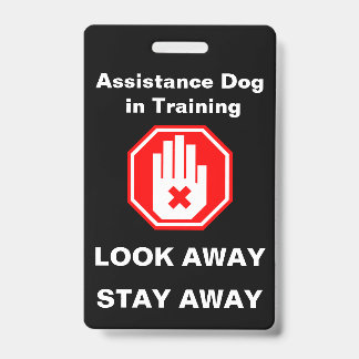 Assistance Dog in Training ID Tag Badge