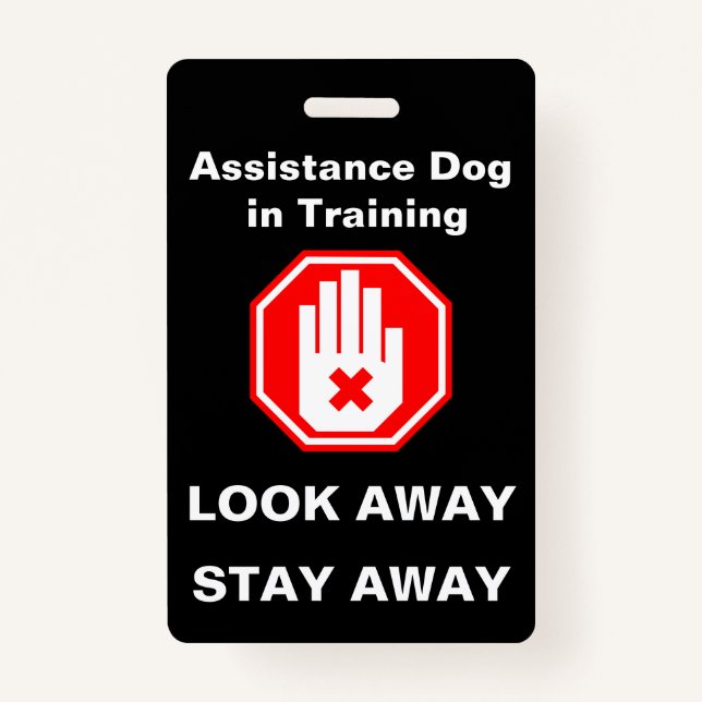 Assistance Dog in Training ID Tag ID Badge (Front)