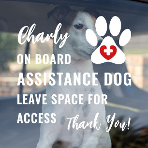 Assistance Dog on Board Leave Space for Access Car Window Cling