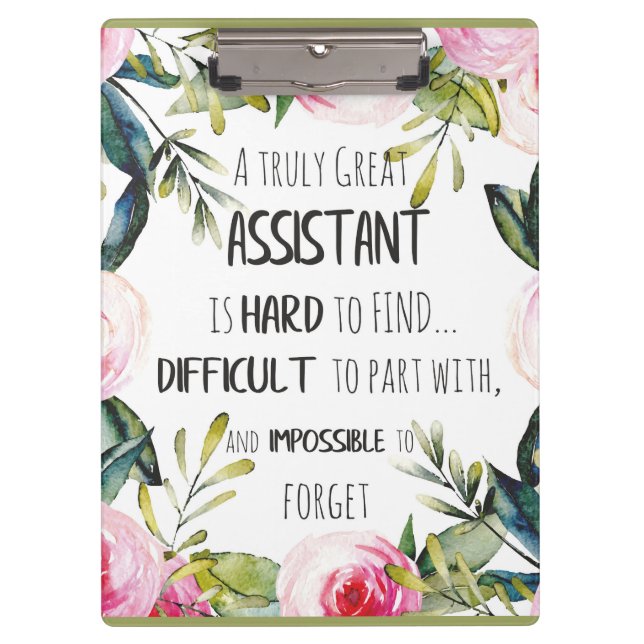 Assistant Appreciation Secretary Thank you quote Clipboard (Front)