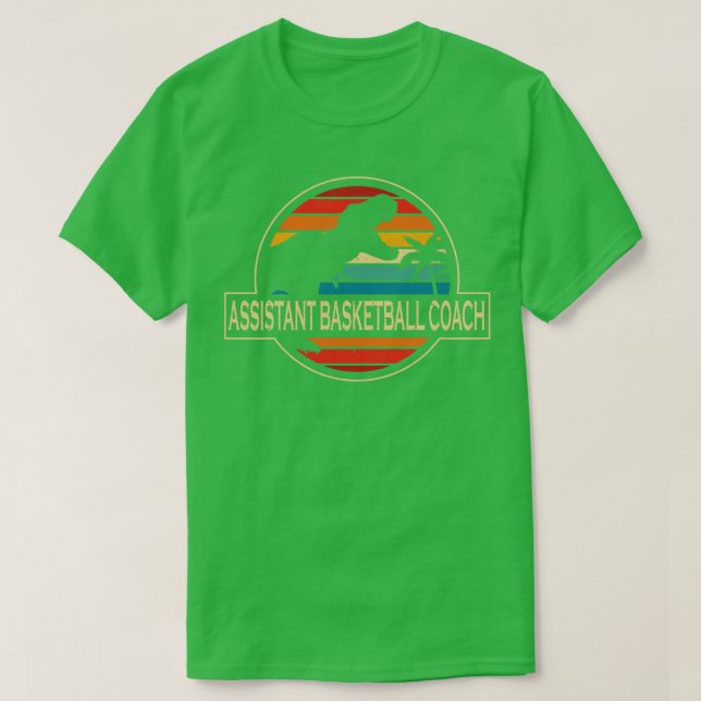 Assistant Basketball Coach Dinosaur T-Shirt (Design Front)