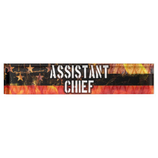 Assistant Chief Firefighter Flag Nameplate