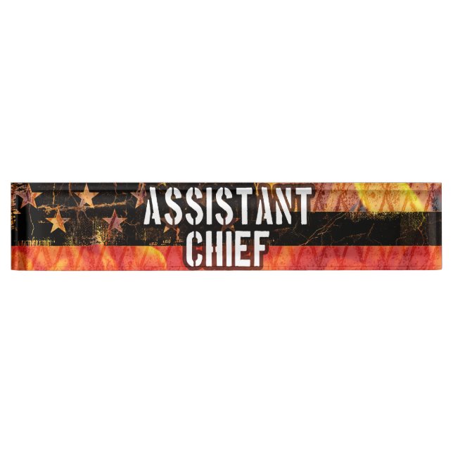 Assistant Chief Firefighter Flag Nameplate (Front)