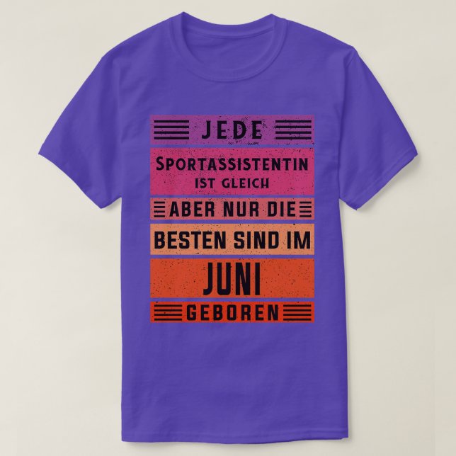 Assistant coach birthday June born sports assistan T-Shirt (Design Front)