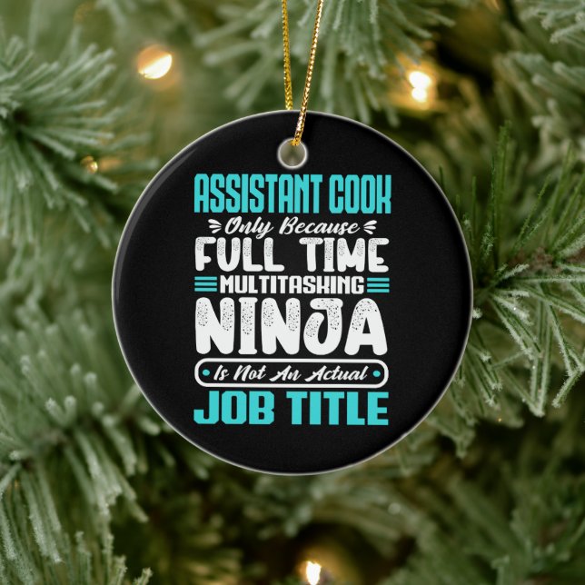 Assistant Cook Multitasker Job Title Sous Chef  Ceramic Tree Decoration (Tree)