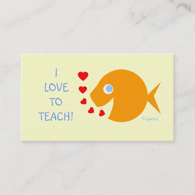 Assistant Elementary Teacher Goldfish Template Business Card (Front)