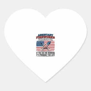 Assistant Fireworks Director Funny Patriotic Shirt Heart Sticker