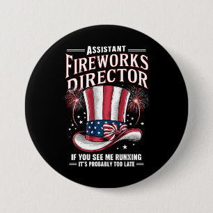 Assistant Fireworks Director USA 4th Of July 7.5 Cm Round Badge