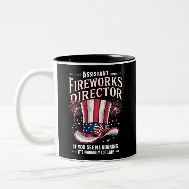 Assistant Fireworks Director USA 4th Of July Two-Tone Coffee Mug (Left)