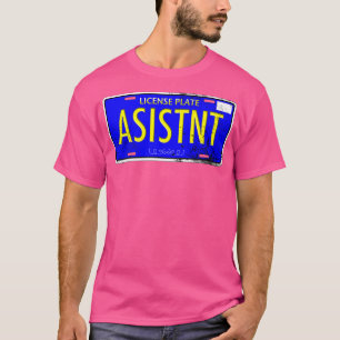 Assistant License Plate Dirty Blue Yellow Sticker T-Shirt