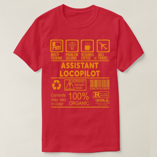 ASSISTANT LOCOPILOT NICE DESIGN 2017 2 T-Shirt (Design Front)