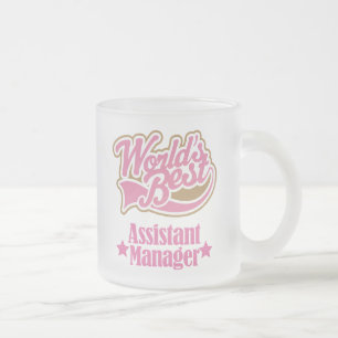 Assistant Manager Gift (Worlds Best) Frosted Glass Coffee Mug