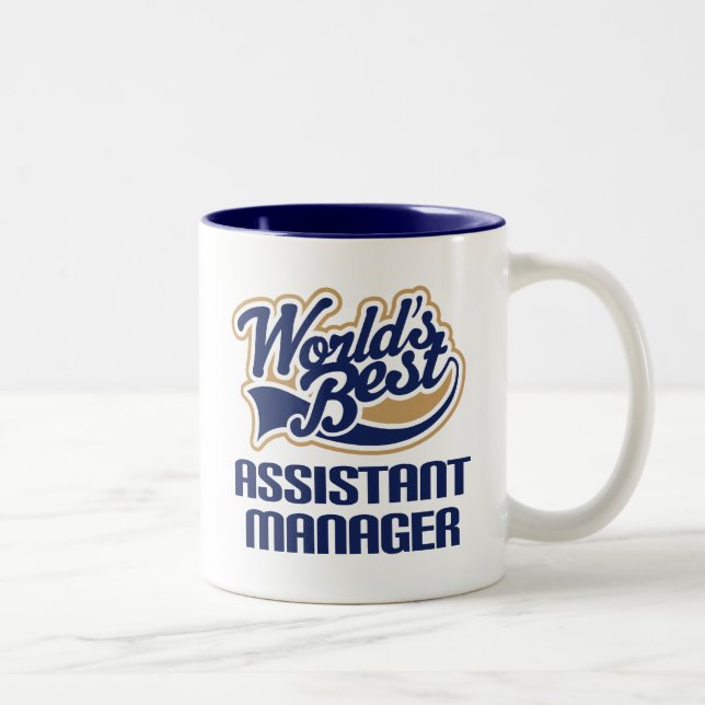 Assistant Manager Gift (Worlds Best) Two-Tone Coffee Mug (Right)