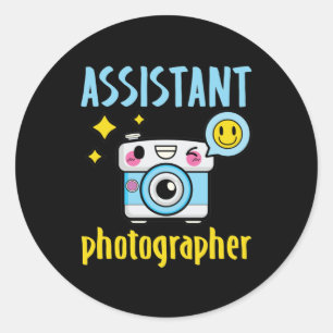 Assistant Photographer Kids Boys Girls Toddlers Classic Round Sticker