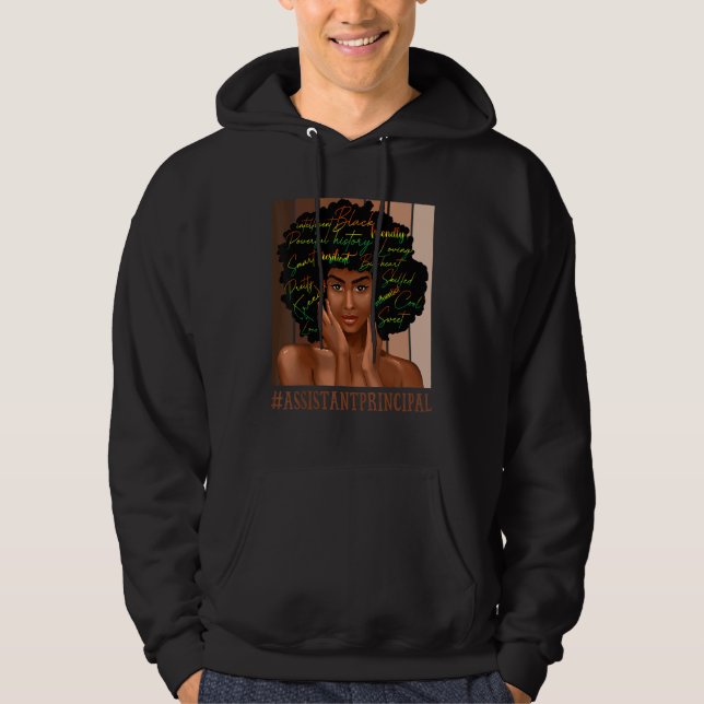 Assistant Principal Afro African American Women Bl Hoodie (Front)