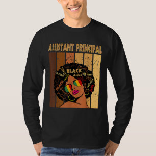 Assistant Principal Afro African Women Black Histo T-Shirt