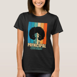 Assistant Principal Afro Job Title School Worker V T-Shirt