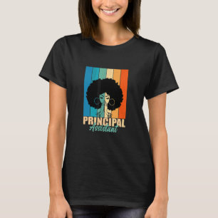 Assistant Principal Afro Job Title School Worker V T-Shirt
