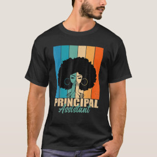 Assistant Principal Afro Job Title School Worker V T-Shirt