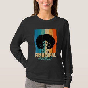 Assistant Principal Afro Job Title School Worker V T-Shirt