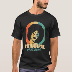 Assistant Principal Afro Job Title School Worker V T-Shirt