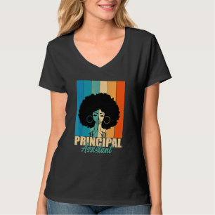 Assistant Principal Afro Job Title School Worker V T-Shirt