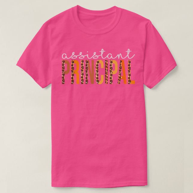 Assistant Principal leopard Fall Autumn Lovers Tha T-Shirt (Design Front)