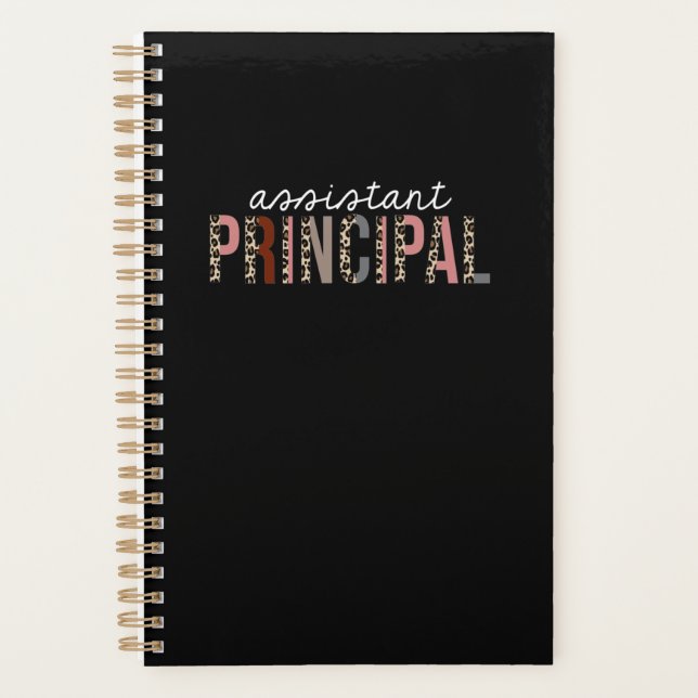 Assistant Principal Leopard Print Funny Gift Planner (Front)