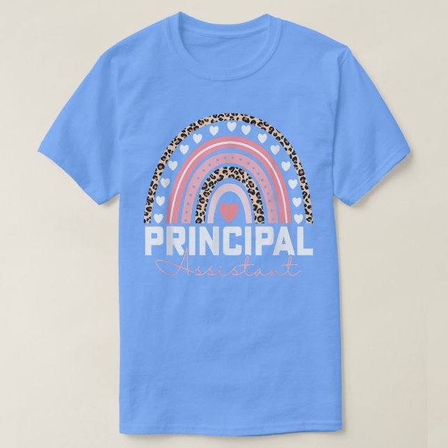Assistant Principal Leopard Rainbow Appreciation W T-Shirt (Design Front)