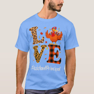 Assistant Principal Love Thanksgiving Leopard Turk T-Shirt