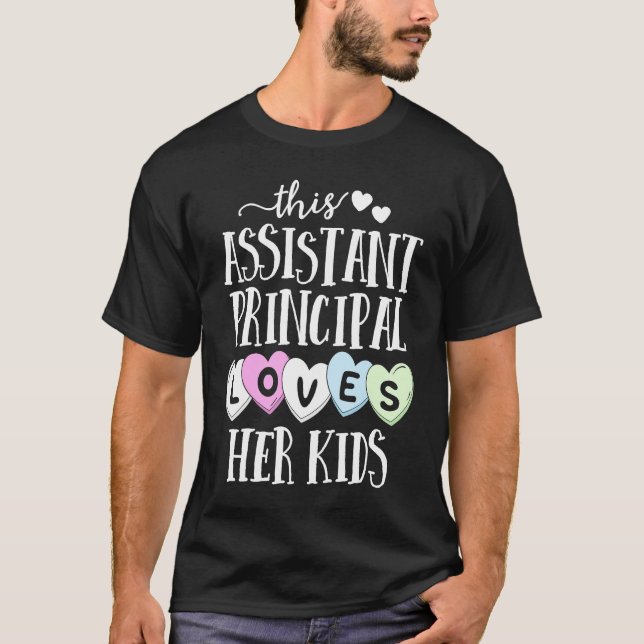 Assistant Principal Loves Her Kids School Valentin T-Shirt (Front)