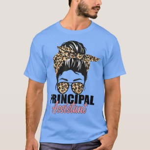 Assistant Principal Messy Bun Job Title School Wor T-Shirt