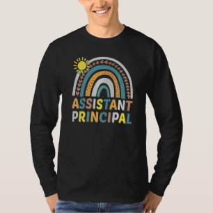 Assistant Principal Rainbow Job Title School Work T-Shirt