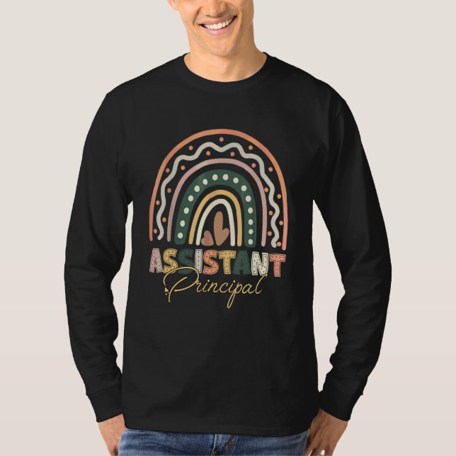 Assistant Principal Rainbow  Job Title School Work T-Shirt (Front)