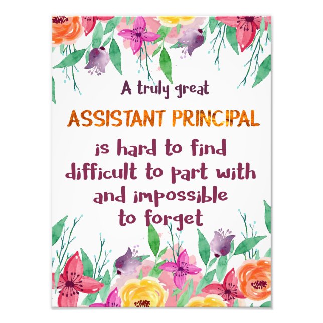 Assistant Principal Secretary Appreciation Thank Photo Print (Front)