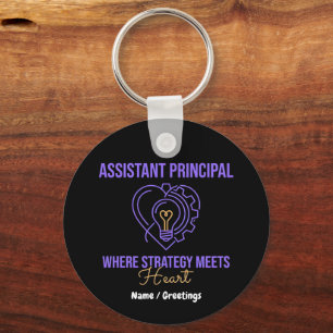 Assistant Principal Strategy Meets Heart Design Key Ring
